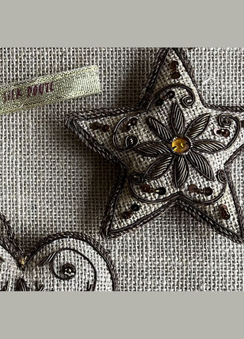 Набір Ялинкових іграшок Зірка, Ялинка, Серце джутових ручної роботи a-3412 Silk Route (313863038)