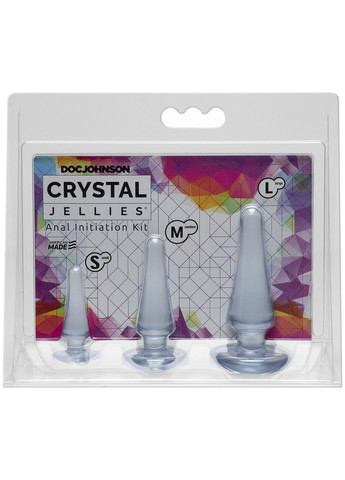 Набір анальних пробок Crystal Jellies Anal - Clear, макс. діаметр 2см - 3 см - 4 см Doc Johnson (293246140)