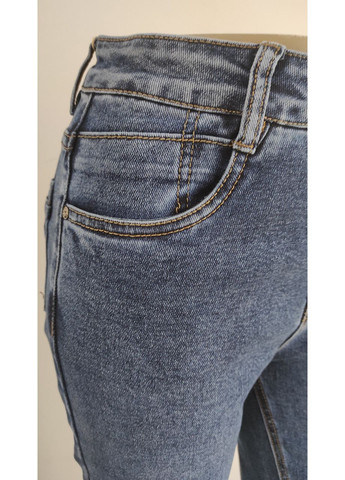 Джинсы женские прямые большой размер стрейч палаццо 34 синие 8848 - (350349618)