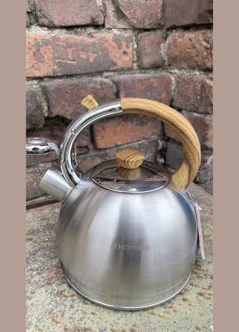 Чайник важкий з нержавіючої сталі зі свистком для індукції KM-0694N (2 л) Kamille (342117463)