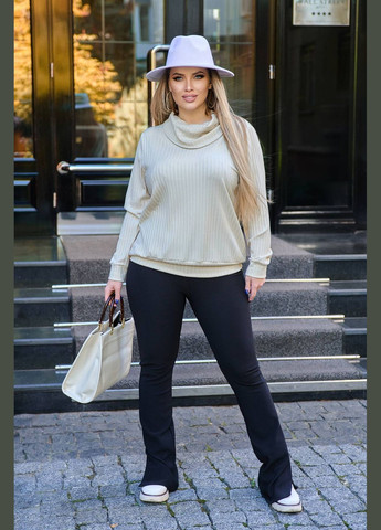 Бежевый демисезонный джемпер з хомутом тедди бежевый 56 Tatiana