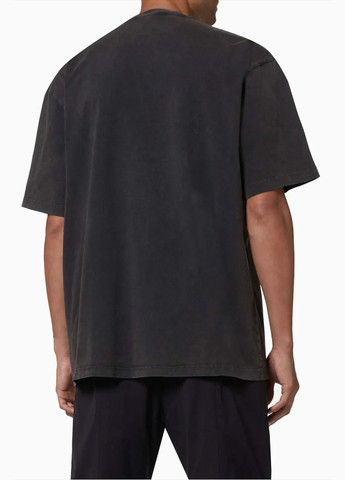 Черная мужская футболка balenciaga athletic logo large fit t-shirt in cotton jersey черный с коротким рукавом No Brand