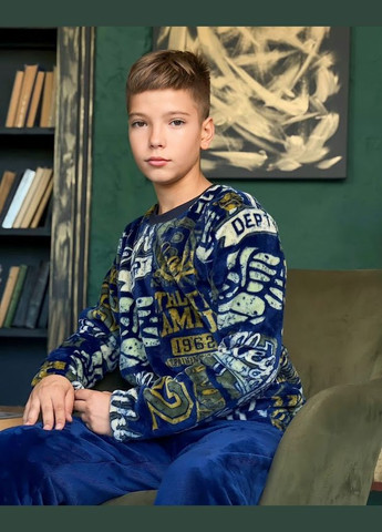 Синяя зимняя пижама для мальчика (подростковая) hc (h001-6079-035-1) No Brand