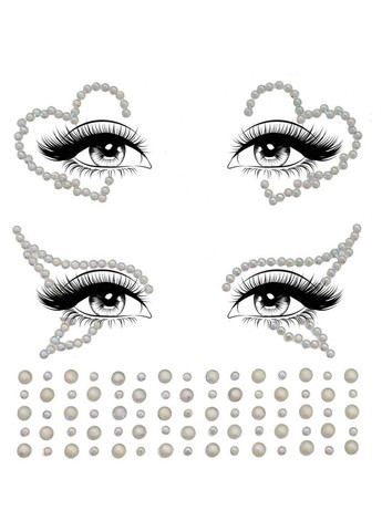 Набор страз-украшений для тела Leg Avenue Ayla face jewel sticker, наклейки, светятся в темноте No Brand (303896305)
