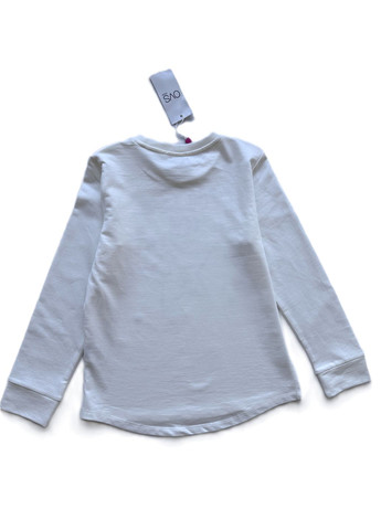 Белый демисезонный комплект для девочки свитшот удлиненный белый + леггинсы темно-синие 2000-35 (134 см) OVS