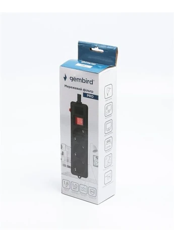 Фільтр живлення Pro (SPG3-G-6B-PRO) 3 розетки, 1.8м, Gembird (370622284)