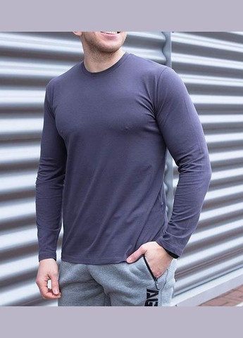 Лонгслив мужской футболка с длинным рукавом однотонная темно Hector (316701117)