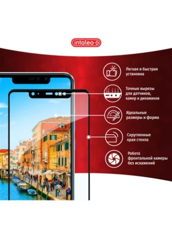 Защитное стекло Full Glue для Samsung A41 black (1283126498596) Intaleo (323122438)