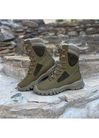 Тактичні Чоловічі Зимові Берці Шкіряні. 36-49р Олива. Посилений носок та п'ята! DSZM-1044 No Brand (349512945)