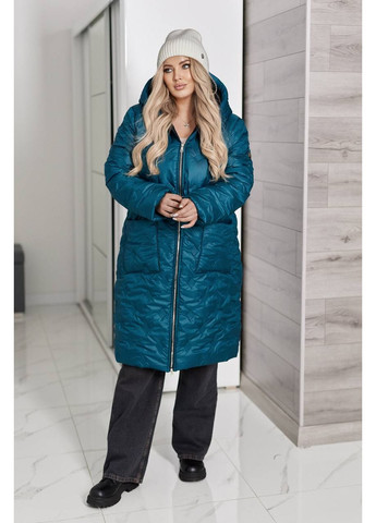 Зелене демісезонне Зимове стьобане пальто -20° із плащівки лаке • ультратепле та стильне • ЗАМІРИ В ОПИСІ GD/GL Модний простір