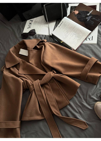 Коричневе демісезонне Жіноче пальто вкорочене No Brand