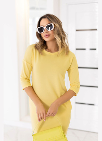 Желтое кэжуал женское платье Fashion Girl