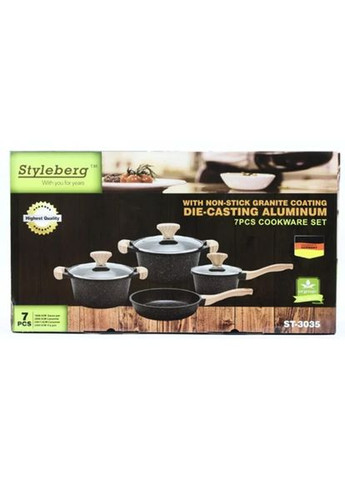 Набор посуды ST-3035 7 предметов с крышками гранитное покрытие Styleberg (372459349)