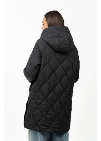 Чорна демісезонна куртка на флісі осіння Lora Duvetti