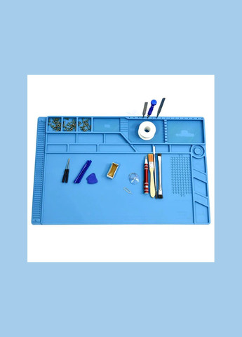 Коврик силиконовый S-180, теплоизоляционный мат для паяльника, паяльной станции, ремонта 550x350 мм No Brand (322567882)