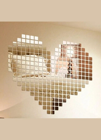 Зеркальные пластиковые наклейки квадратики Серебро 2 х 2 см 75 шт Б235 No Brand (302242886)