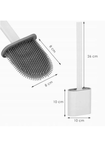 Набір туалетний органайзер йоржик із підставкою силіконовий плоский для миття унітаза підвісної щітка No Brand (315883042)