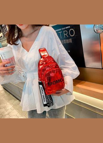 Стильна сумка жіноча бананка крос-боді з екошкіри з блискавкою червона (sku_473) No Brand (330576533)