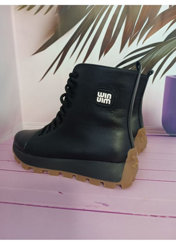 Черевики жіночі шкіряні на хутрі No Brand (370563143)