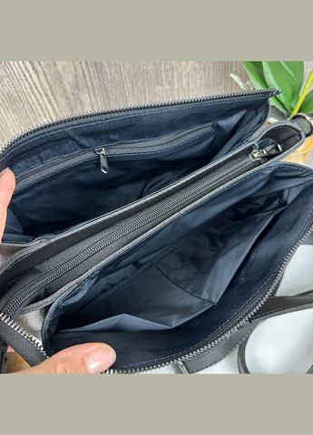 Замшева жіноча сумочка клатч на плече чорна No Brand (298998035)