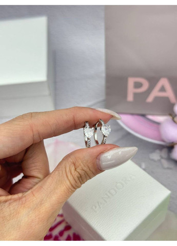 Срібні сережки "Сяюче серце" Pandora Пандора 293101C01 No Brand (363028383)