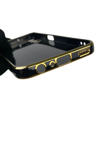 Чохол для Galaxy A24 (SM-A245F) глянцевий із захистом камери із золотою окантовкою на самсунг а24 чорний gs1 Samsung (366229880)