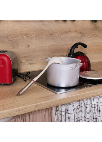 Половник керамический под мрамор с ручкой из нержавеющей стали 35 см Kitchen Master (301406732)