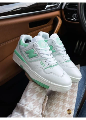 Серые демисезонные кроссовки мужские new balance 550 green white нью беланс 550 No Brand