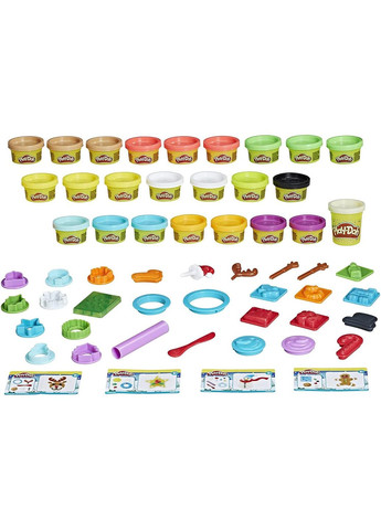 Адвент календарь Плей Ко Подарочный игровой набор для лепки, тесто Оригинал Play-Doh Advent Calendar F2377 Hasbro (365251463)