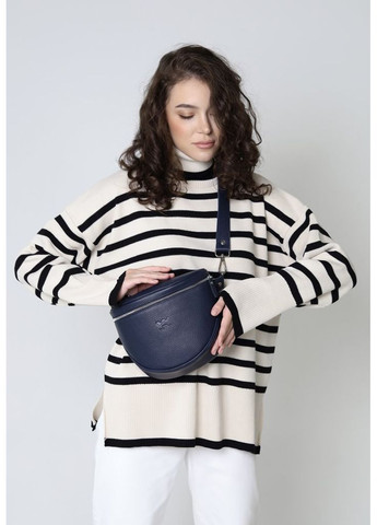 Кожаная сумка поясная-кроссбоди Vacation темно-синяя флотарь The Wings (348359002)