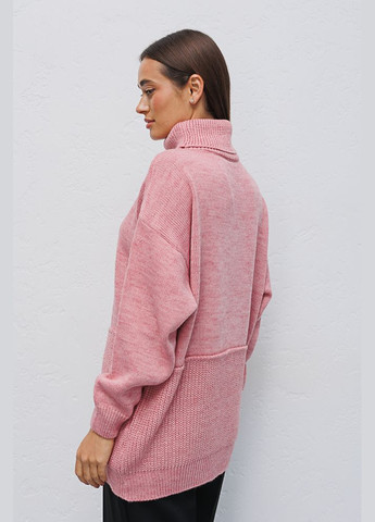 Персиковий жіночий трикотажний светр темно-бежевий з фігурним швом Arjen