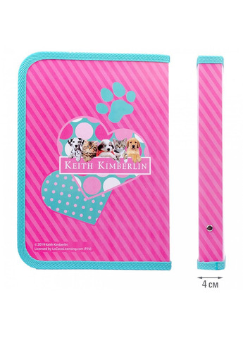 Папка для тетрадей Keith Kimberlin, В5, на молнии, розовый с бирюзовым () 1 Вересня 491843 (366528836)