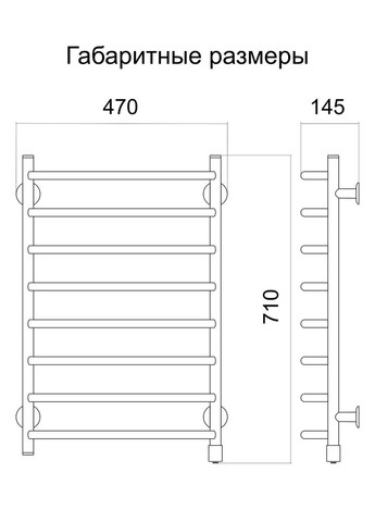 Сушарка для рушників Стеїр плюс срібло металік правосторонній з кнопковим перемикачем Теплий світ (317937520)