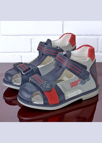 Синие спортивные, повседневные ортопедические босоножки закрытые сандалии на липучках для мальчика том м Tom.M на липучке