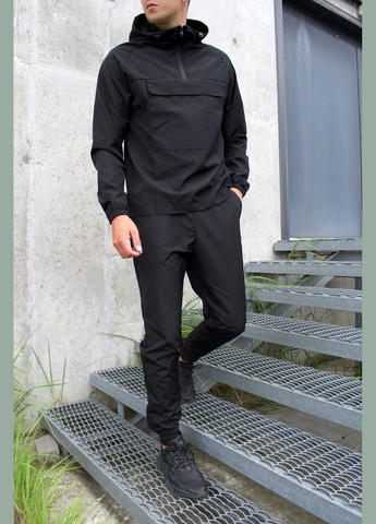 Чорний демісезонний стильний костюм з анораком Vakko