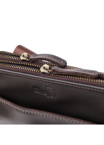 Вертикальная мужская сумка через плечо из гладкой натуральной кожи 20868_1 Коричневый Shvigel (362588729)