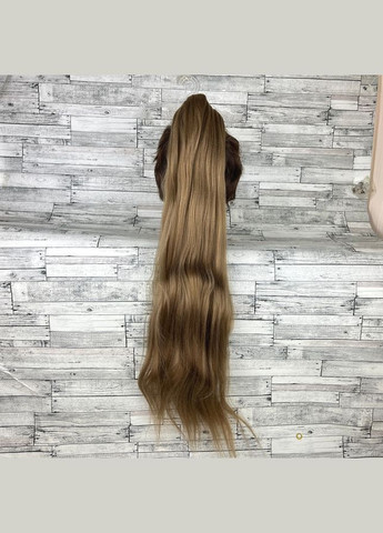 Накладний хвіст світло-русявий прямий No8 на гумці шиньйон термосхідний рівний No Brand 1056 (328450773)