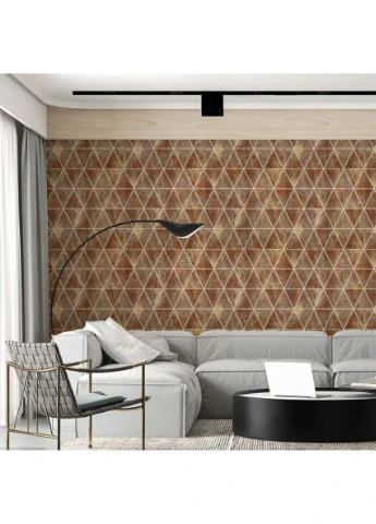 Панель стеновая 3D 700х700х4мм Ромбы коричневые винтаж SW-00002007 Sticker Wall (362094922)
