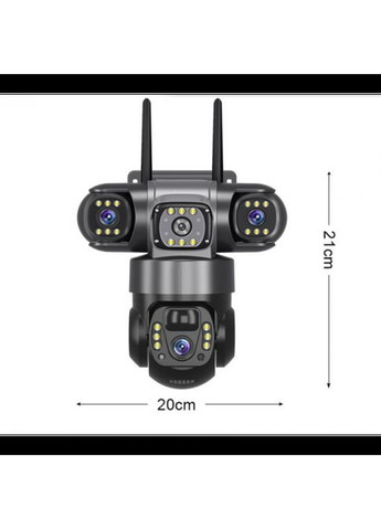 Вулична поворотна SC-28-4G камера відеоспостереження на сім-карті V380PRO на три лінзи 12MP MDR No Brand (371794293)