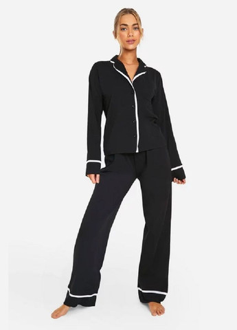 Черная всесезон пижамные брюки Boohoo