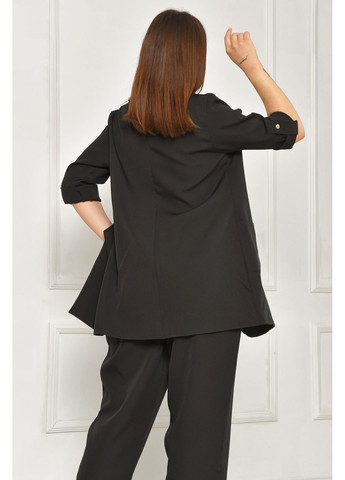 Черный женский пиджак женский однотонный черного цвета Let's Shop однотонный - демисезонный