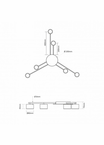 Люстра VLSPF21B-B под лампу GX53х6 черная Videx (282312755)