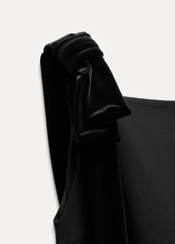 Черное повседневный платье Zara однотонное