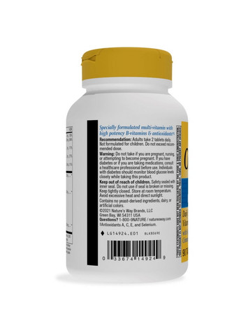 Вітаміни та мінерали Completia Diabetic, 90 таблеток Nature's Way (315874360)