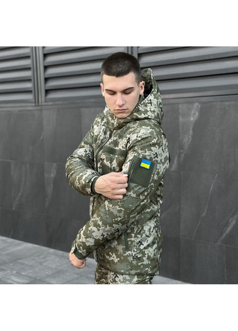 Оливкова (хакі) зимня куртка winter jacket motive зима піксель Pobedov