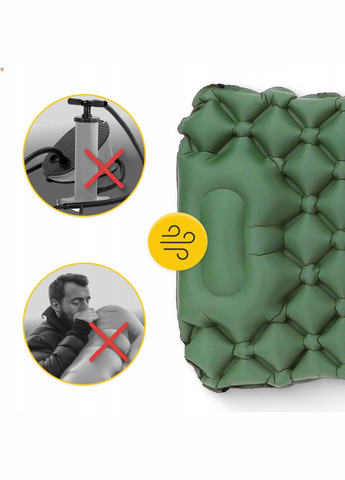 Коврик (каримат) надувной 190 x 58 x 5 см со встроенным насосом Navy Green (P-5905973400909) Mountain Goat (303723263)