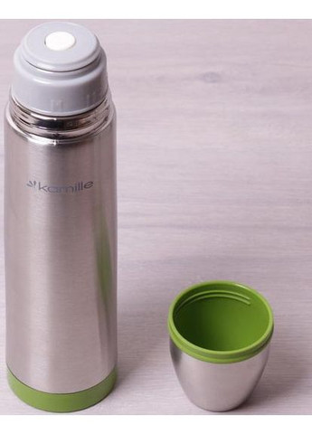 Термос 1000мл із нержавіючої сталі спортивний термос для води та чаю з пластиковими накладками Kamille (368988398)
