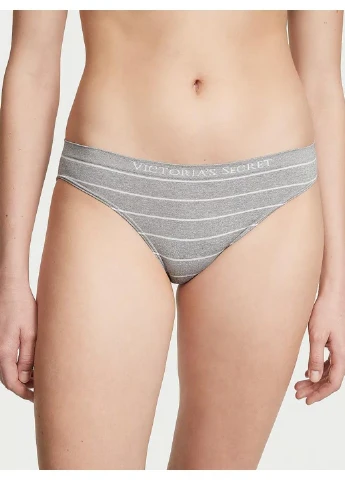 Трусики-бикини женские с микрофибры Seamless Bikini Panty серые XS Victoria's Secret (316551383)