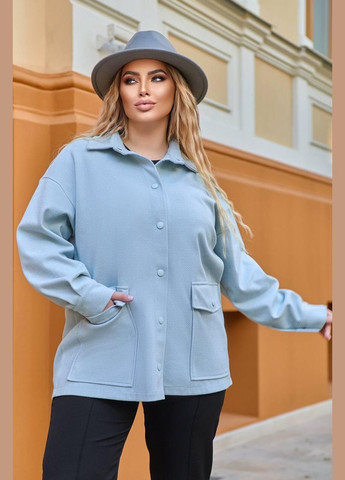 Женская пиджак - рубашка "Модель 257" - с длинным рукавом SF-257 Голубой, 62-64 Sofia (267495495)