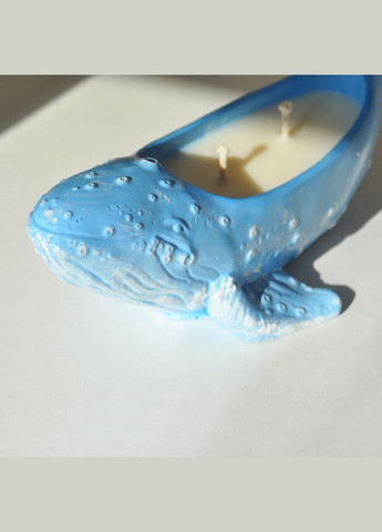 Ароматическая свеча в гипсовом кашпо "Кит" SP2377 Синий 100 г Spokiy (315135606)